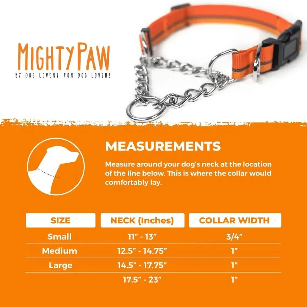NWT Mighty Paw Orange Martingale Dog Collar 2.0